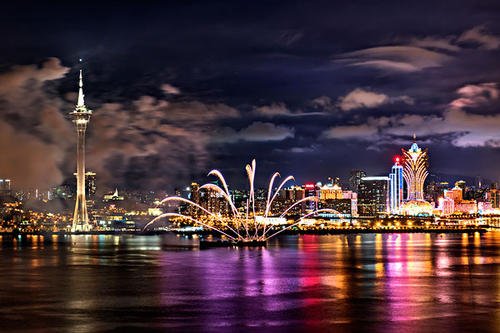 描写海边开心夜景的句子